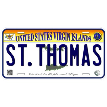St. Croix US Virgin Islands Aluminum License Plate - Weathered Look For Display & Collection