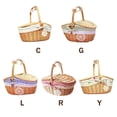thumbnail image 2 of Wicker Picnic Basket With Lid And Handle Sturdy Woven Body For Camping Outdoor, 2 of 7
