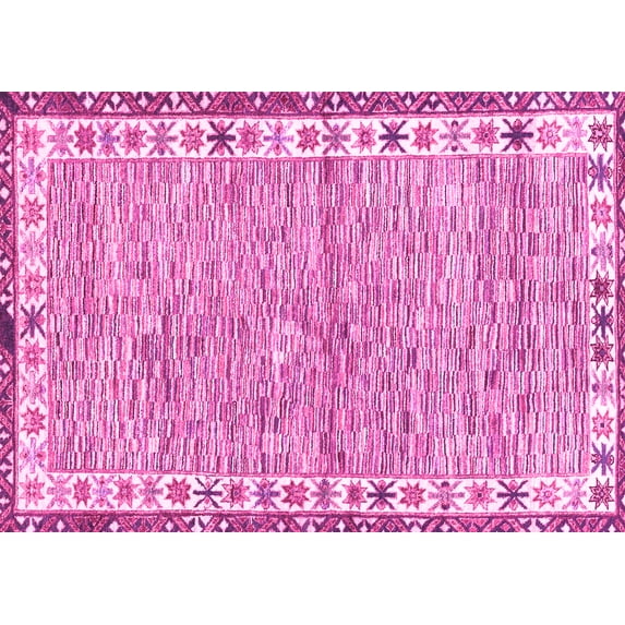 Ahgly Company Indoor Rectangle Abstract Pink Modern Area Rugs, 2' x 3'
