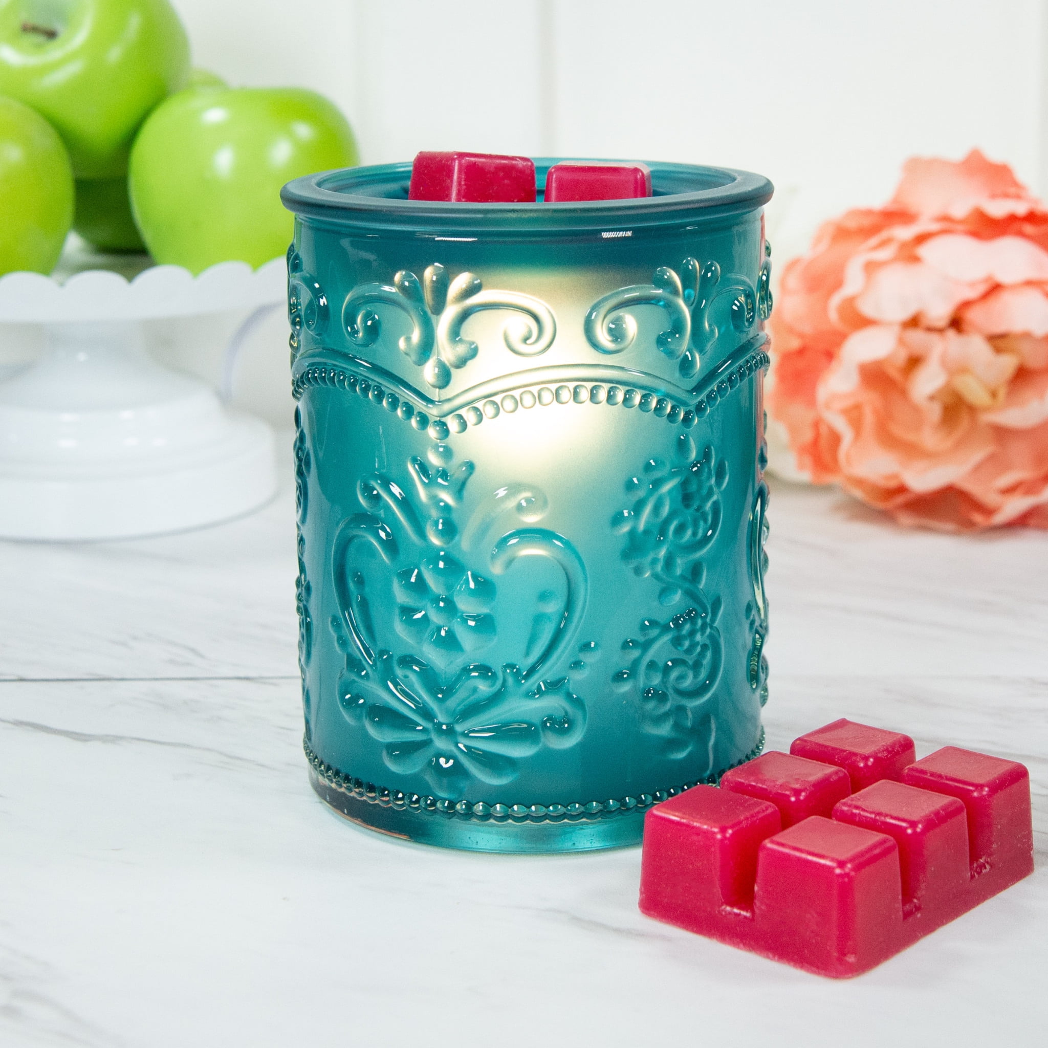 The Pioneer Woman Amelia Embossed Full Size Fragrance Warmer, Teal