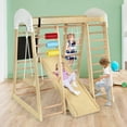 thumbnail image 3 of Infans Indoor Playground Climbing Gym Kids Wooden 8 in 1 Climber Playset  for Children, 3 of 7