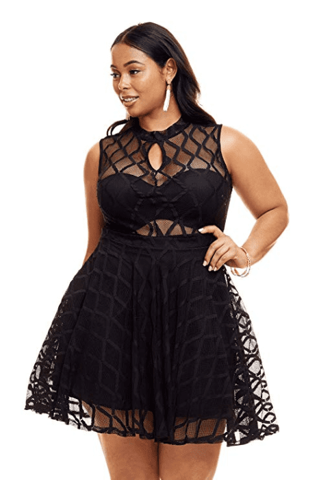 mesh flare dress