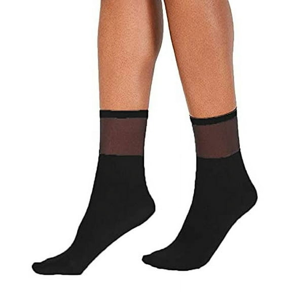 INC Women's Black Sheer Breathable Ankle Socks 1 Pair One Size