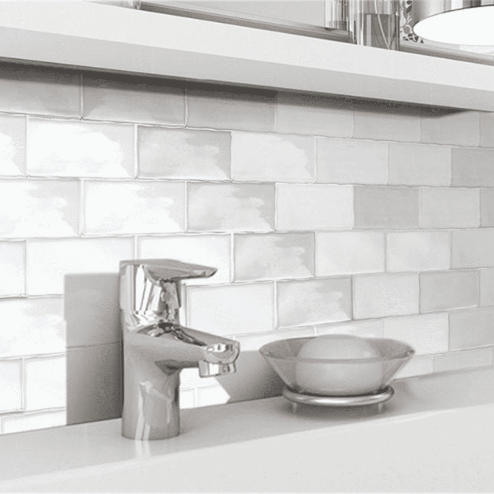The Tile Life Metro 2" x 4" Multicolor Glossy Porcelain Subway Mosaic Wall Tile, 1 Sheet