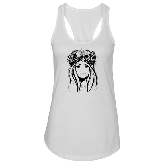 Woman With A Flower Wreath Tank Women -Image by Shutterstock, Female x-Large