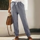 thumbnail image 2 of Pantalones largos con estampado de bolsillo suelto informal de verano para mujer a la moda Fridja  alkflakhf33398, 2 of 9