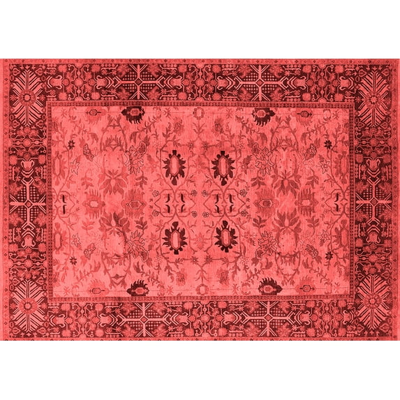Ahgly Company Indoor Rectangle Oriental Red Industrial Area Rugs, 8' x 10'