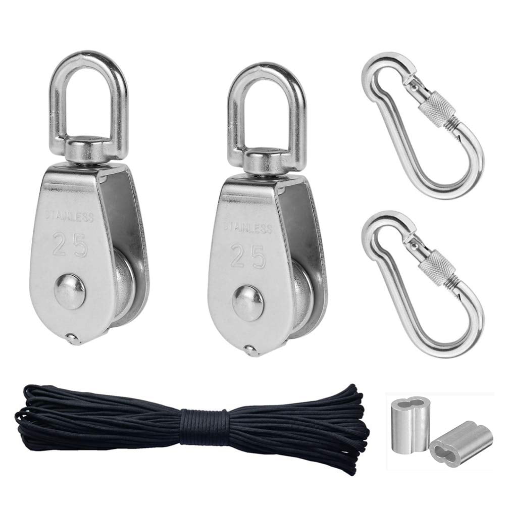 M25 Single Pulley Block Sets,2Lifting Pulley Block Cable Wire Towing