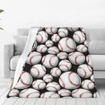 thumbnail image 1 of Fotbe Cute Baseball Manta de Franela Acolchonada con Estampado, Súper Suave y Esponjosa, Extra Grande para Sofá, Cama, Uso Todo el Año-80"x60", 1 of 7