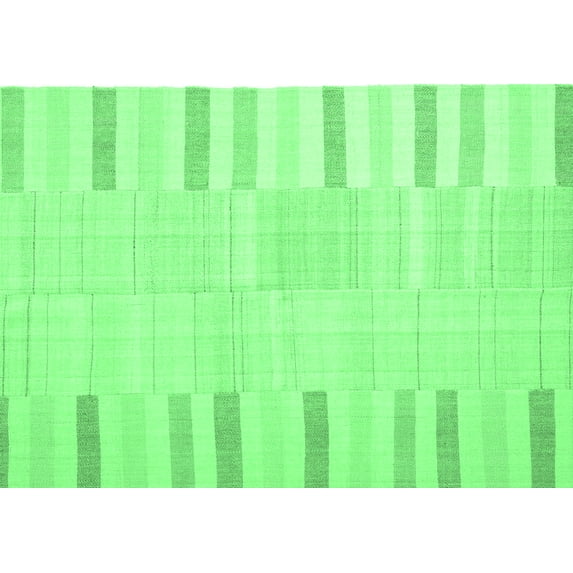 Ahgly Company Indoor Rectangle Abstract Emerald Green Contemporary Area Rugs, 6' x 9'