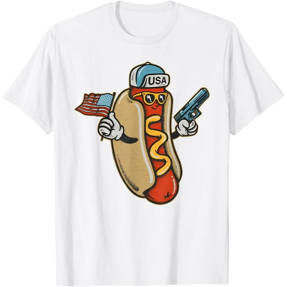 Got That Dawg In Me Funny Hot Dog USA 4th Of July T-Shirt , White