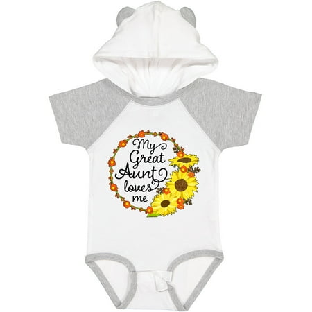 

Inktastic My Great Aunt Loves Me with Sunflower Wreath Gift Baby Boy or Baby Girl Bodysuit