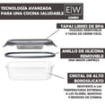 thumbnail image 4 of Contenedores de VIDRIO, Recipientes para Alimentos, Tapas Cierre Fácil y Herméticas a prueba de fugas, Cocina, Horno, Refrigerador, Congelador (SET 18 RECIPIENTES (36 PCS)), 4 of 7