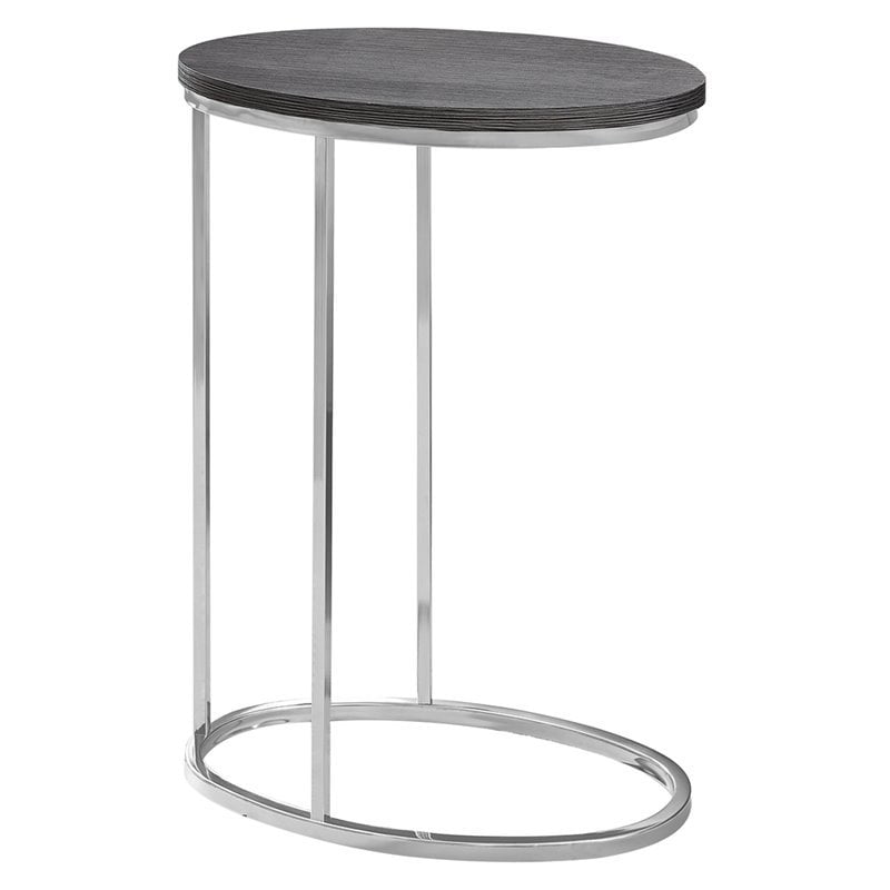 Monarch Accent End Table in Gray Wood and Chrome Walmart Canada