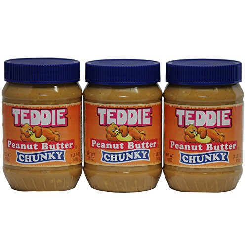 Teddie Peanut Butter, Chunky 18 Oz Jar (3 Pack)