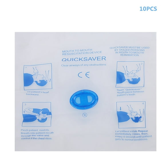 Oubit Disposable Breathing Face Shield,10pcs Disposable CPR Breathing Face Shield Artificial Respiration Face Shield True Excellence