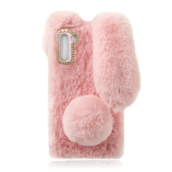 KAKOWELY Funda de teléfono con orejas de conejo de peluche, compatible con S21 Plus 5G