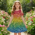 thumbnail image 4 of Mgmyaa Girls Casual Dress Summer Short Sleeve Cold Shoulder Dresses for Kids Holiday Sundress with Pockets 3-14, 4 of 7