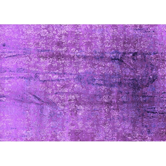 Ahgly Company Indoor Rectangle Oriental Purple Industrial Area Rugs, 6' x 9'