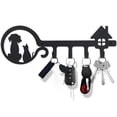 thumbnail image 2 of Hands DIY Wall Key Holder with 4 Hooks for Decoration Wall-mounted Keys Stand Punching Installation Key Hanger Hook Keep Neat Iron Key Holder for Entryway Front Door Garage, 2 of 7