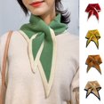 thumbnail image 1 of Women Scarf Triangle Contrast Color Autumn Winter Simple Knitting Collar Scarf for Outdoor, 1 of 8