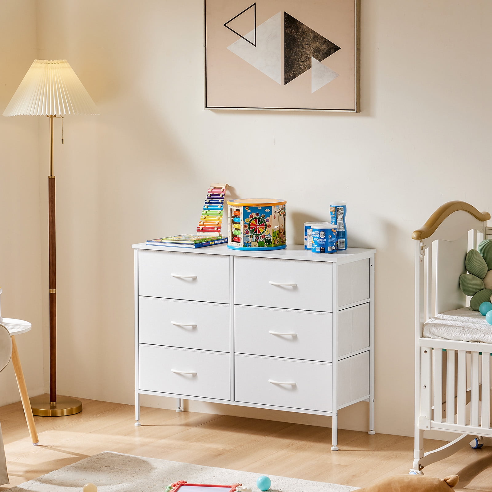 Yangming 6 Drawer Fabric Dresser for Bedroom, Chest of Drawer Organizer Storage Cabinet for Closet, Entryway, White  Shop  Black Friday Deals for 2024!  (图4)