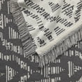 thumbnail image 4 of Mainstays Rustic Designs Soothing Grey Savine Ikat Cotton Blend Jacquard Knit Tapestry Throw, 50" x 60", 4 of 7
