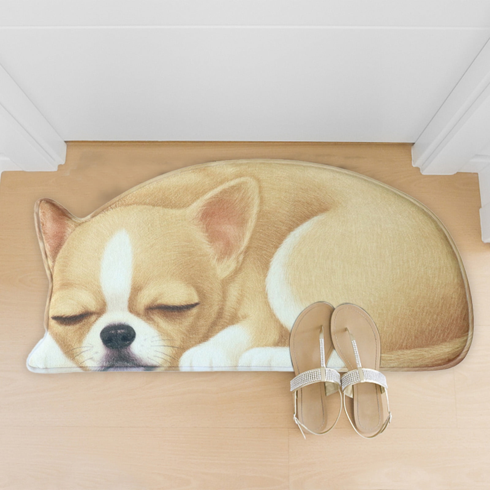 Lolmot 3D Cute Pet Dog Themed Carpet Welcome Floor Doormat 34.25x15.74in Non Slip Floor Mat Summer Holiday Funny Novelty Door Mats Indoor Outdoor