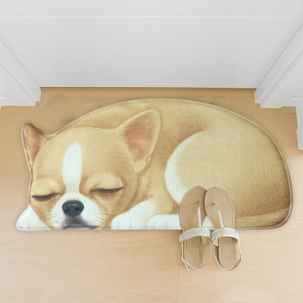 Alfombras de baño, alfombra 3D con temática de perro, felpudo de bienvenida de 87 x 40 cm, antideslizante, para verano, divertidas y novedosas, para decoración de interiores y exteriores.