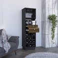 thumbnail image 4 of Dining Room Sideboards, Classic Bar Cabinet, Two Drawers, Twelve Built-in Wine Rack-Black / Walnut, Multicolor Wooden Sideboards,Particle Board Wooden Servers, 4 of 7
