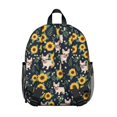 thumbnail image 2 of French Bulldog and Sunflower Backpack for School, Cute School Bag with Adjustable Shoulder Straps and Padded Back, 13.8"x11.4"x6", 2 of 4