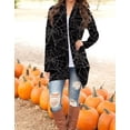 thumbnail image 2 of Alsol Lamesa Women's Halloween Pumpkin Cat Print Knitting Cardigan Casual Long Sleeve Open Front Drape Knitted Cardigans Sweater Outwear Coat, 2 of 3