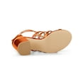 thumbnail image 6 of BLISSFUL STEP Women's Shoes Strappy Roman Block Heel Sandals Orange 8.5, 6 of 8