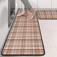 thumbnail image 2 of Kitchen Rugs Sets Of 2,Beige Brown and Red Checkered Pattern Anti Fatigue Kitchen Mat Rugs Non Slip Washable,Decorative Kitchen Floor Mats for Kitchen,Sink,Laundry,17"x47"+17"x47", 2 of 5