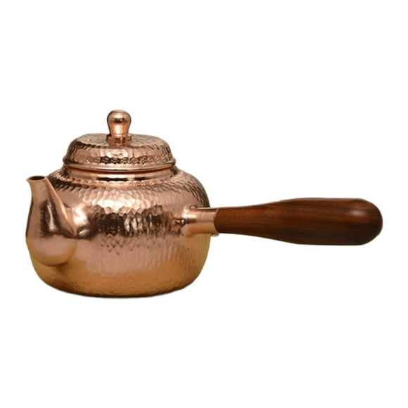Lipstore Copper Kettle Hot Water Kettle 350ml Multifunction Tea Infuser Teaware Accessory Wooden handle