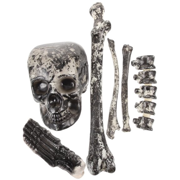 LABSERRON 6Pcs Plastic Skull  Body Parts Decorative Skull Haunted House Style Party Organizers 15.7x5.9x4.7in
