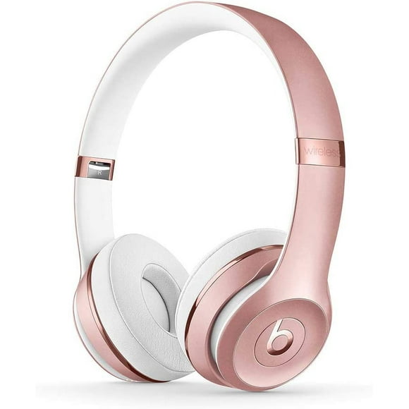 Restored Beats Solo3 Wireless On-Ear Headphones - W1 Chip, Class 1 Bluetooth, 40 Hours of Listening Time, Built-In Microphone and Controls - (Rose Gold)