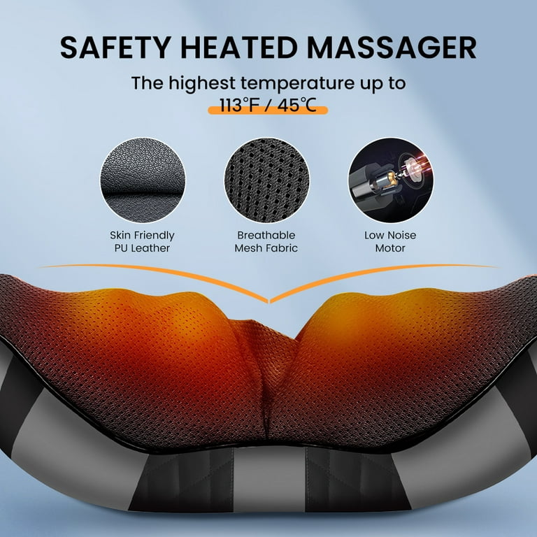 Sejoy Shiatsu Shoulder & Neck Massager with Heat, Electric Neck Massage for  Pain Relief Deep Tissue, Gift for Women Men, Black