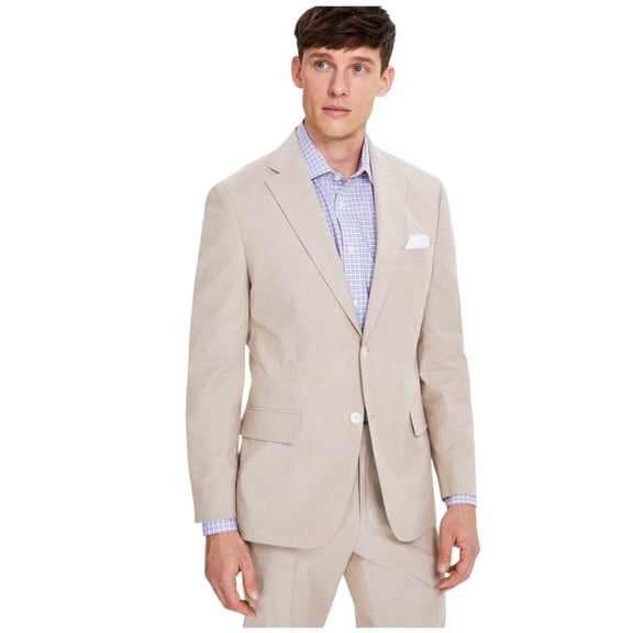 Tommy Hilfiger Mens Modern fit Suit Jacket Blazer 40 S Beige Solid Stretch