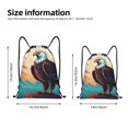 thumbnail image 2 of Xecao Cartoon Iceberg Bald Eagle Pattern Sports Drawstring Backpack - String Swim Gym Bag with Wet Proof Pocket for Women&Men-Medium, 2 of 6