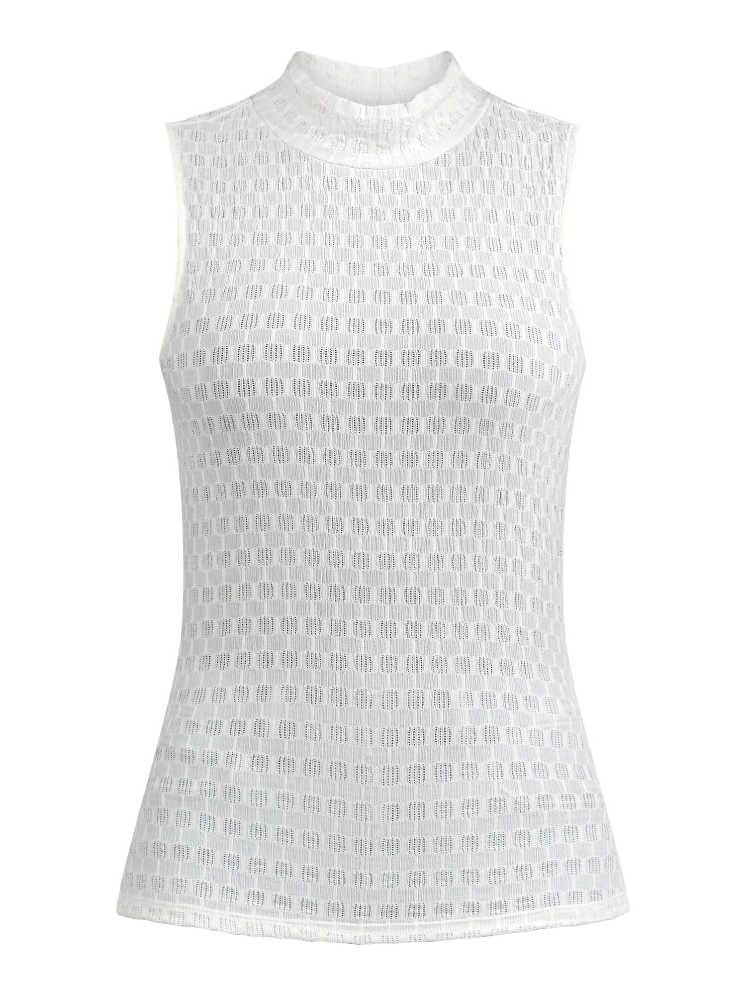 Time and Tru Women's Pucker Mock Neck Top, XS-XXXL