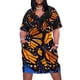 thumbnail image 1 of Vestido holgado con bolsillo y diseño de mariposa monarca azul para mujer, vestidos de moda para mujer, vestidos de verano, 1 of 7