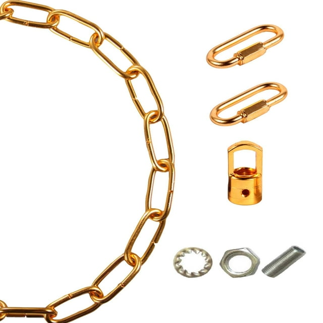 Arncmiv Pendant Chain,Heavy Duty Chain for Light Fixture,Black Ceiling Light Fixture Extra Lighting Chains (Dark Golden,56 inch)