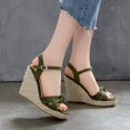 thumbnail image 1 of Vedolay Sandals for Women Women's,Women's Clip Toe Ankle Buckle Strap Flats Sandals,Green 7, 1 of 4