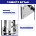 thumbnail image 3 of Unique Bargains Boat Hand Rail Fitting 60 Degrees, 2Pc Marine 316 Stainless Steel Rectangular Base, Silver, 3 of 7