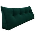 thumbnail image 1 of WOWMAX Large Bolster Triangular Reading Backrest Positioning Support Wedge Pillow Headboard for Day Bed Bunk Bed RV/Trailer with Removable Cover Full Velveteen Green, 1 of 7