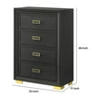 thumbnail image 5 of Benjara Nio 48 Inch Tall 4 Drawer Dresser Chest, Bracket Legs, Frame Handles, Gray, 5 of 5