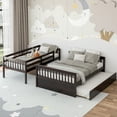 thumbnail image 4 of Infans Twin Over Full Bunk Bed with Twin Trundle Convertible Platform Bed Espresso, 4 of 7