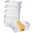 thumbnail image 1 of Caja de lápices Sooez extra grande de plástico morado, paquete de 6, 1 of 6
