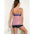 thumbnail image 6 of Attraco Two Pieces Tankini Set For Women Retro Flag Print V Neck Swimsuit, 6 of 6